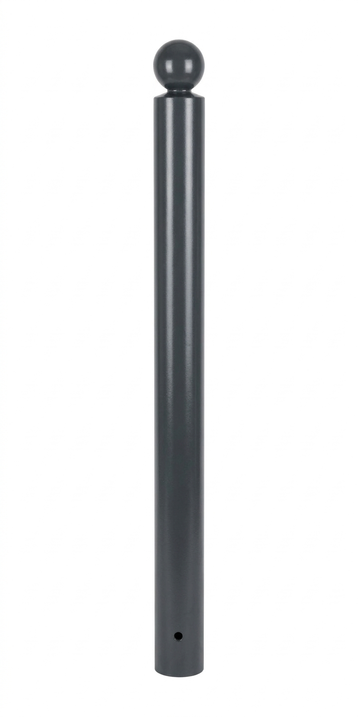 Stilpoller aus Stahl Ø 108 mm, ortsfest mit Kugel