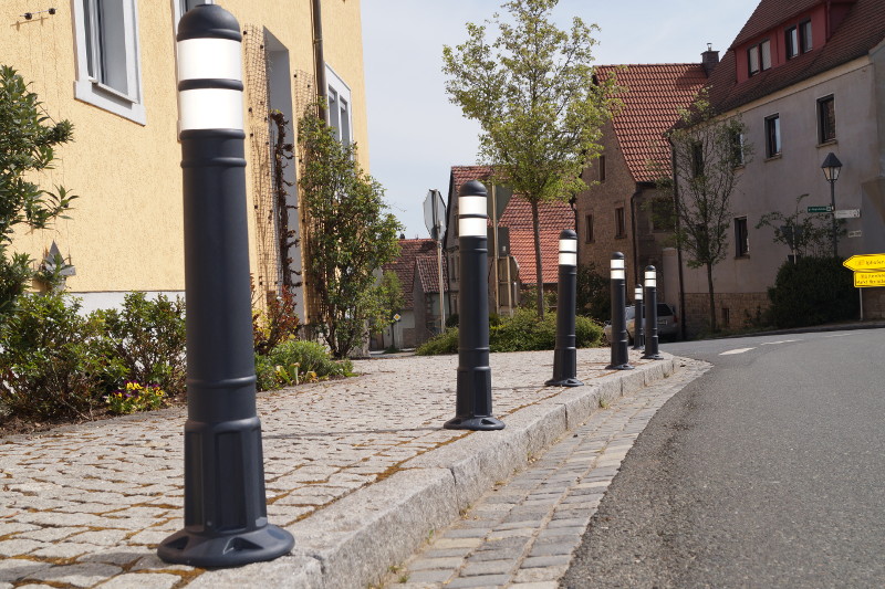 Poller Ø 95 mm, anthrazit aus Kunststoff zum Aufdübeln, 800 mm