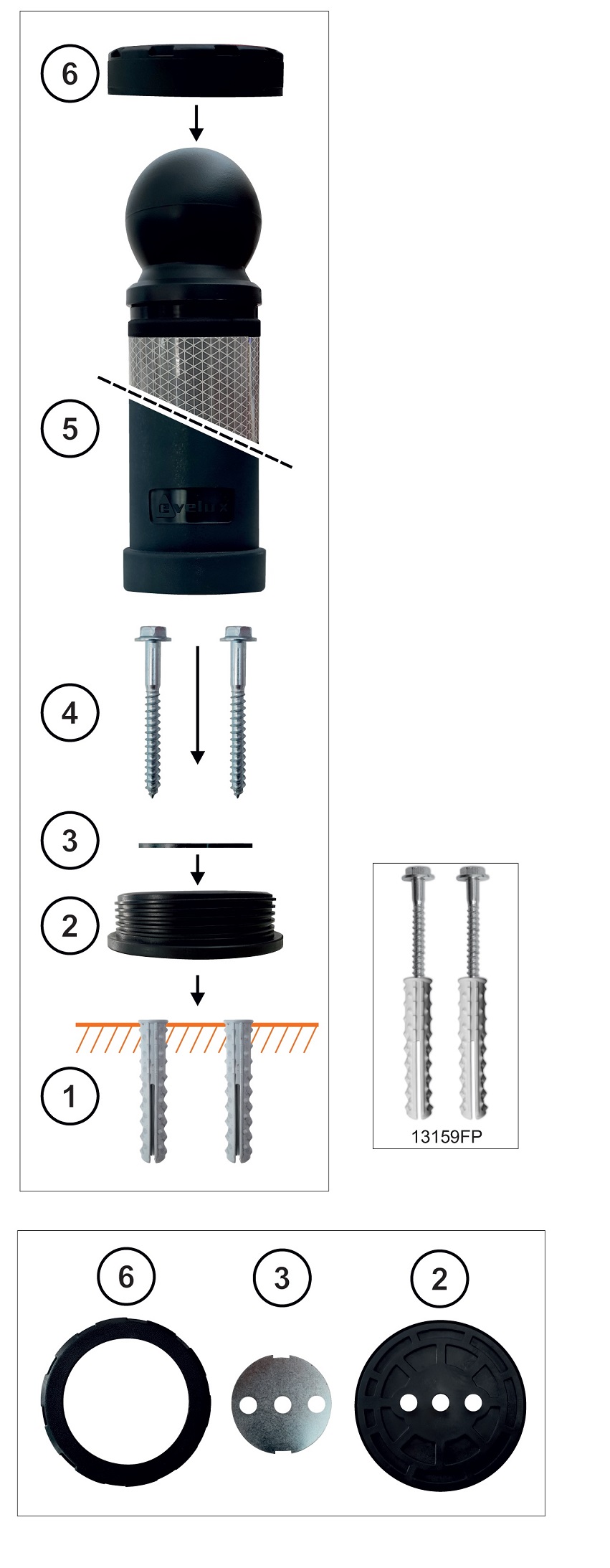City-Poller mit Flachkopf, elastisch und anfahrbar, Ø 80 mm