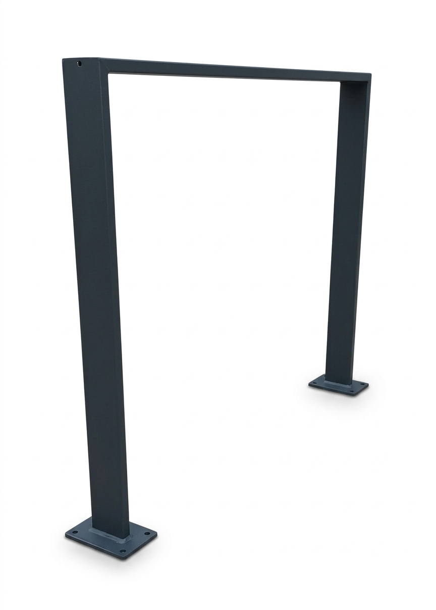 Anlehnbügel -QUADRUS- aus Stahl 80x20 mm