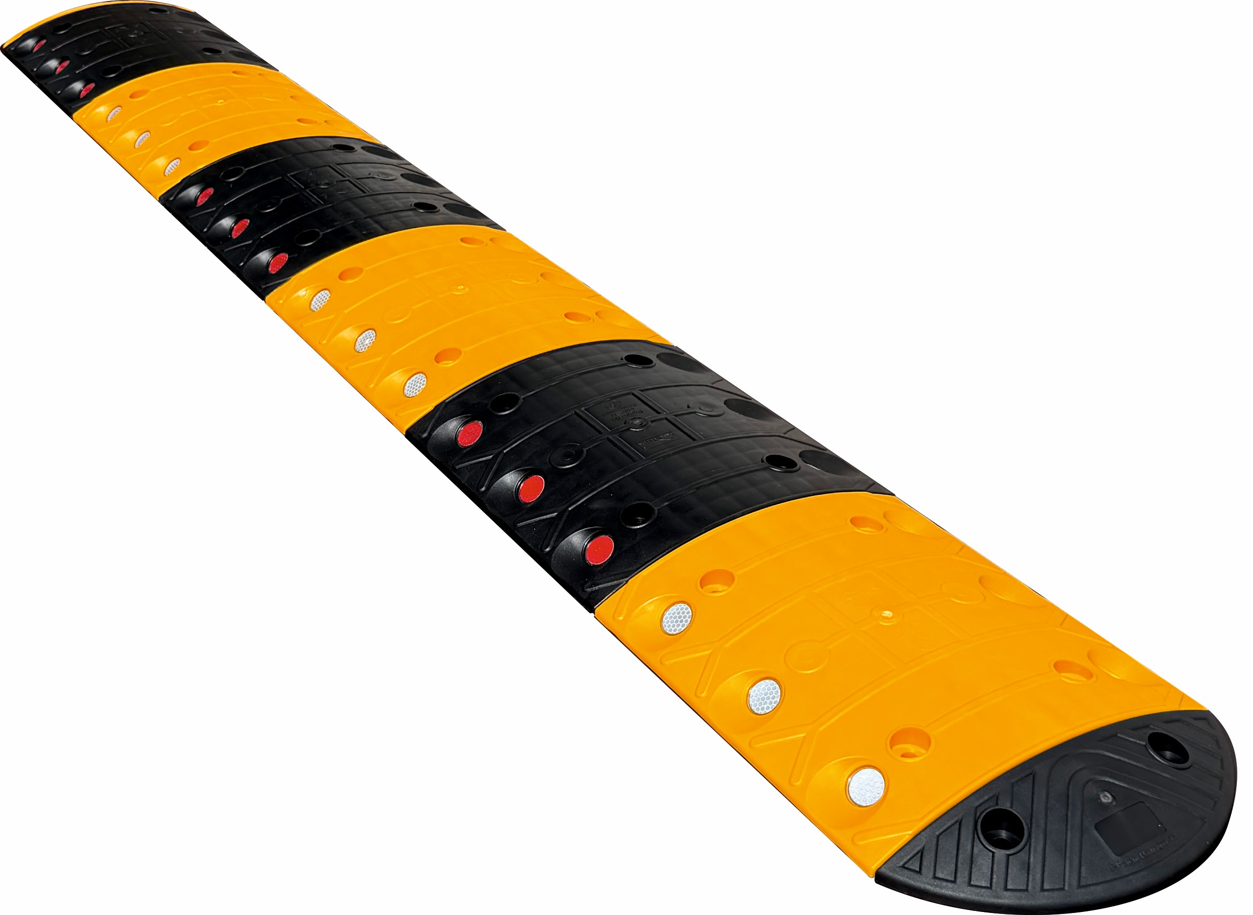 Temposchwellen-Set 20 km/h, 2,51 bis 6,14 m gelb/schwarz aus PP, 4 cm hoch