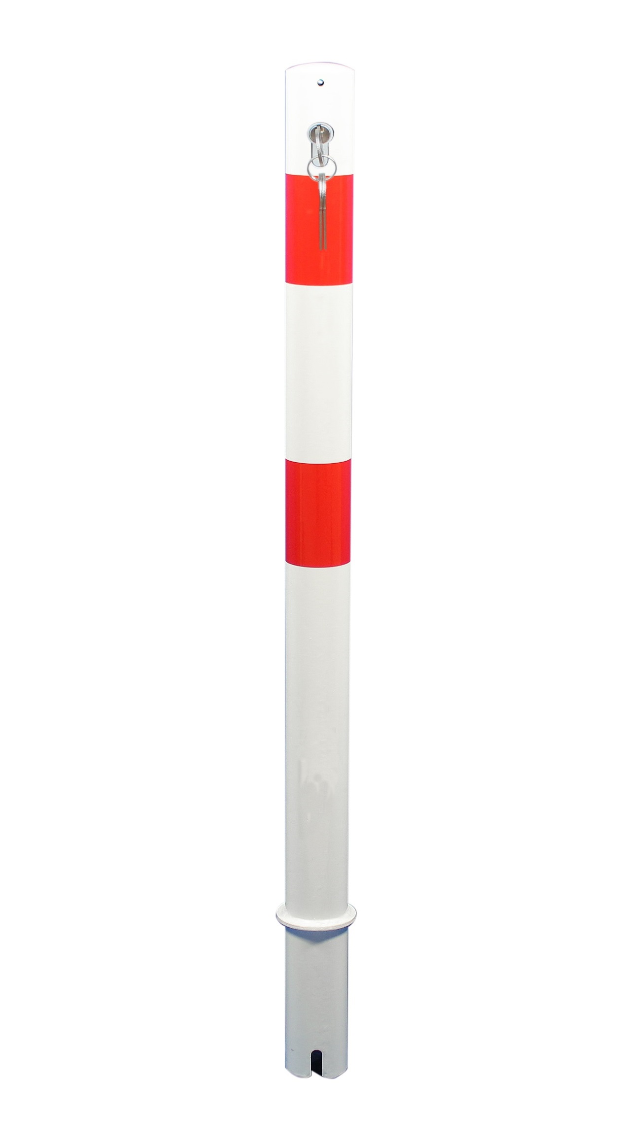 Absperrpfosten -SEPTUS- aus Stahl Ø 76 mm, herausnehmbar durch Halbzylinder